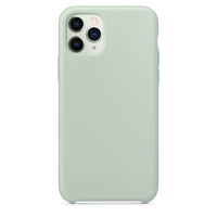 HKM-043027 Liquid Silicone Back Cover Case for Apple Mobile Phones - Simple Pure Color Design