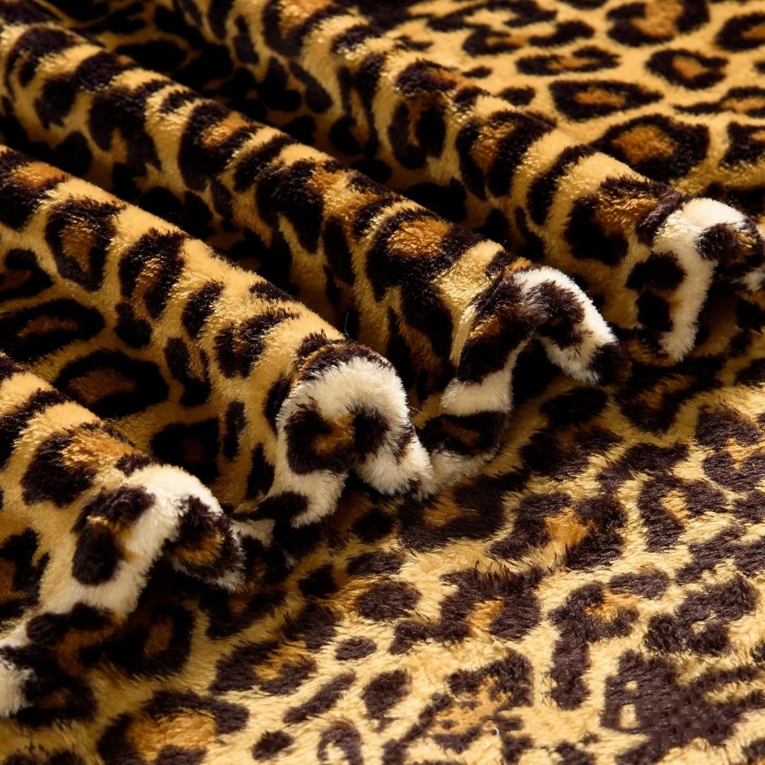 HKM-043091 Super Soft Leopard Print Thermal Flannel Blanket - All Season, Multiple Sizes Available
