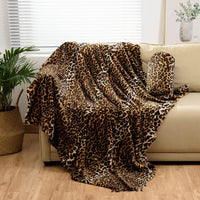 HKM-043091 Super Soft Leopard Print Thermal Flannel Blanket - All Season, Multiple Sizes Available
