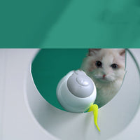HKM-043219 LED Luminous Automatic Rolling Cat Toy Ball - White & Brown, USB Charging Cable Included