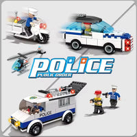HKM-043411 Police Headquarters Building Blocks Set with Mini Figure, 50 Pieces, Ideal for Ages 2 and Up