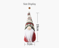 HKM-043539 Forest Elderly Doll Ornaments with Snowflake Knitted Hats for Christmas Decoration - 19cm, Non-Woven Fabric