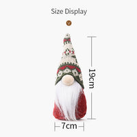 HKM-043539 Forest Elderly Doll Ornaments with Snowflake Knitted Hats for Christmas Decoration - 19cm, Non-Woven Fabric