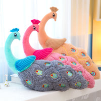 HKM-043603 Plush Peacock Pillow - Soft Short Plush with PP Cotton Filling
