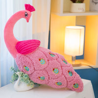 HKM-043603 Plush Peacock Pillow - Soft Short Plush with PP Cotton Filling