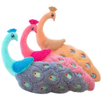HKM-043603 Plush Peacock Pillow - Soft Short Plush with PP Cotton Filling