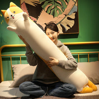 HKM-043731 Children's Ice Silk Long Pillow with Cartoon Designs for Side Sleepers - Removable Washable Plush Cushion