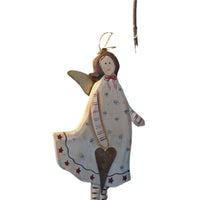 HKM-043731 Hand-Painted Wooden Love Heart Door Plate Pendant - American Country Style Decor
