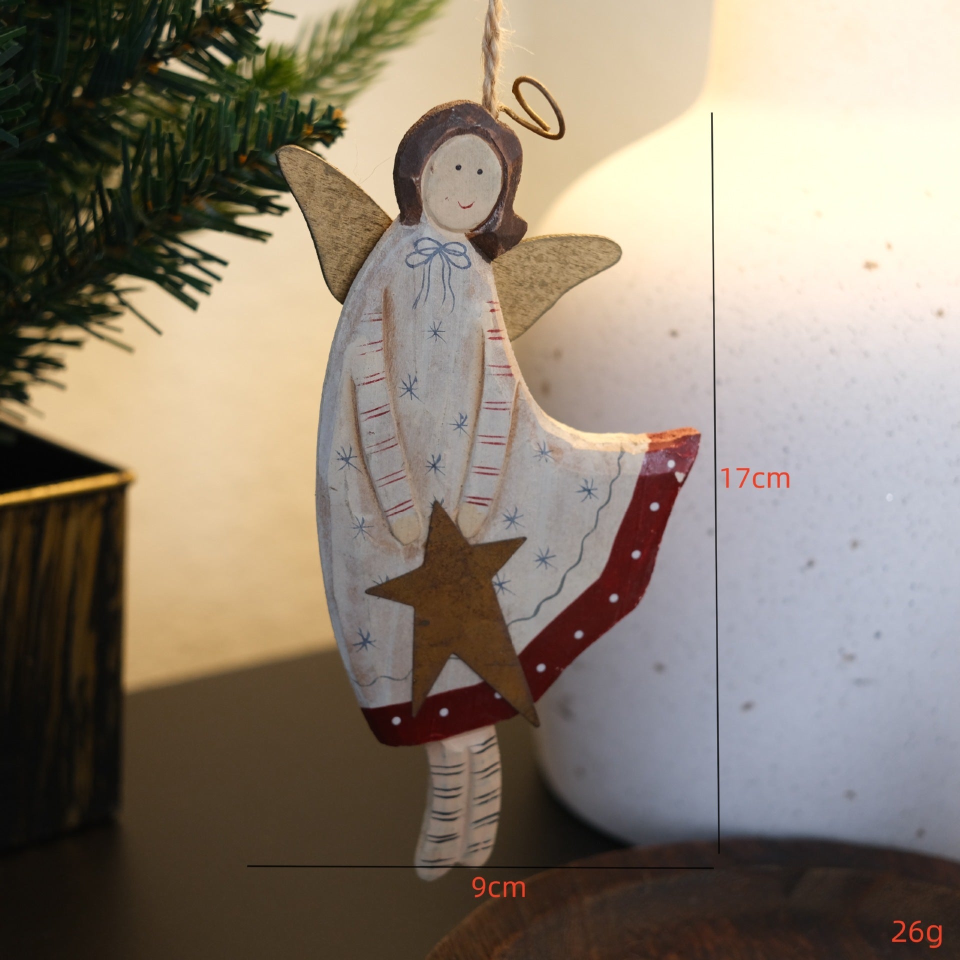 HKM-043731 Hand-Painted Wooden Love Heart Door Plate Pendant - American Country Style Decor