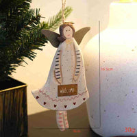 HKM-043731 Hand-Painted Wooden Love Heart Door Plate Pendant - American Country Style Decor