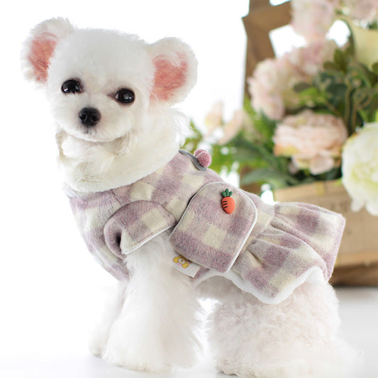 HKM-043731 Plaid Dog Skirt for Stylish Pets in Multiple Sizes and Colors
