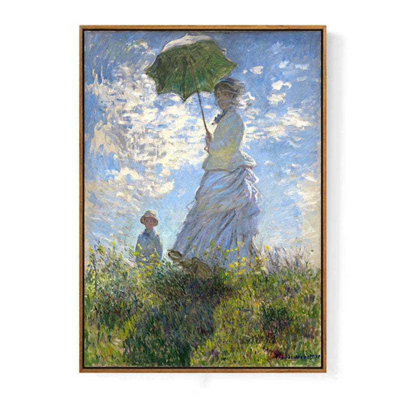 HKM-043923 Elegant Landscape Canvas Art with Luxury Gold Aluminum Frame and Pine Wood Inner Frame for Home Decoration