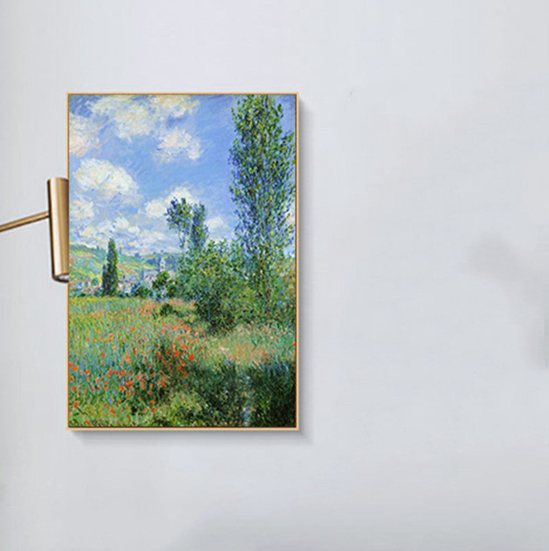 HKM-043923 Elegant Landscape Canvas Art with Luxury Gold Aluminum Frame and Pine Wood Inner Frame for Home Decoration