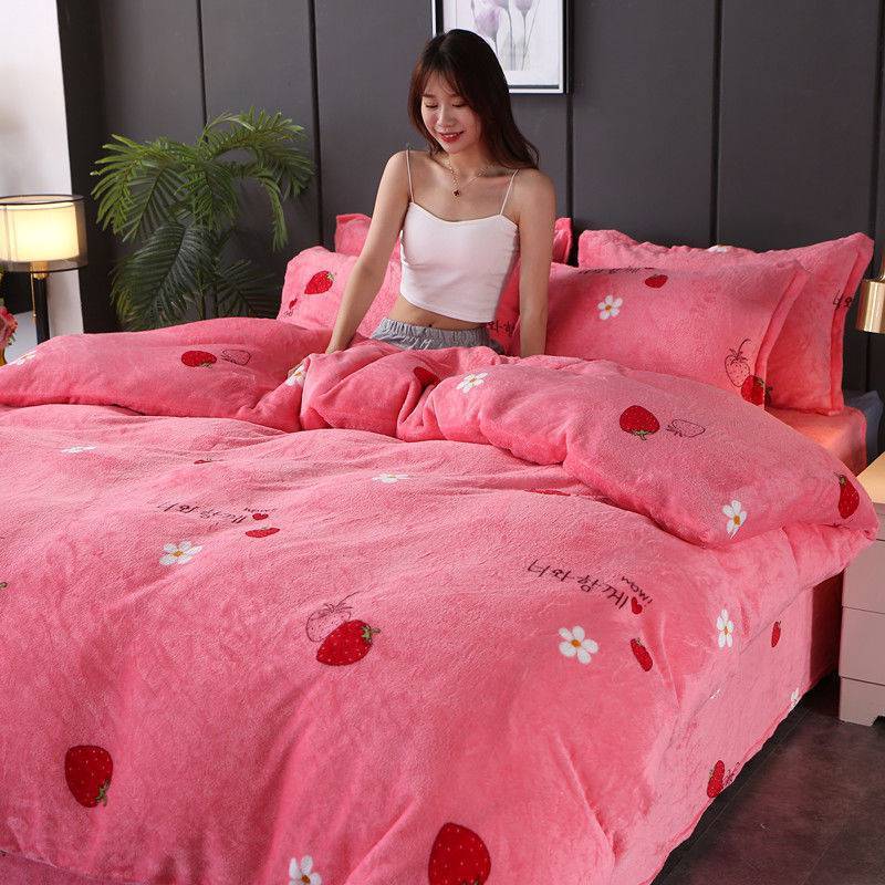 HKM-043923 Warm Double-sided Fleece Quilt Cover with Various Patterns and Sizes