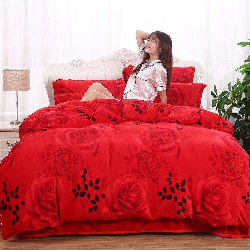 HKM-043923 Warm Double-sided Fleece Quilt Cover with Various Patterns and Sizes