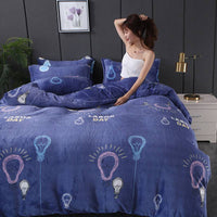 HKM-043923 Warm Double-sided Fleece Quilt Cover with Various Patterns and Sizes