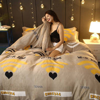 HKM-043923 Warm Double-sided Fleece Quilt Cover with Various Patterns and Sizes