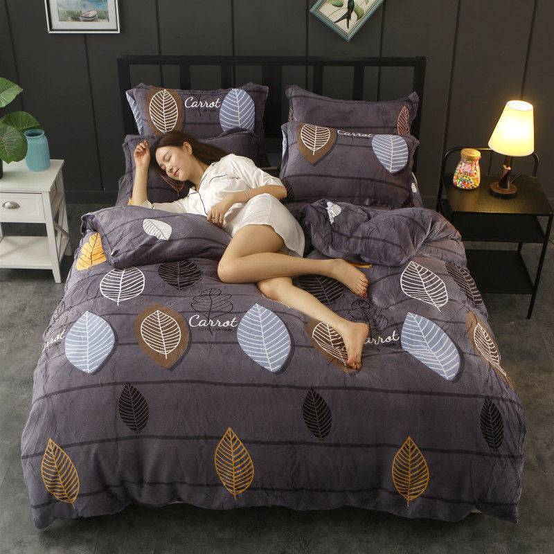 HKM-043923 Warm Double-sided Fleece Quilt Cover with Various Patterns and Sizes