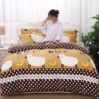 HKM-043923 Warm Double-sided Fleece Quilt Cover with Various Patterns and Sizes