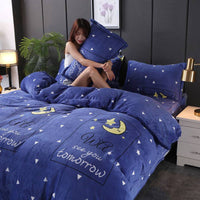HKM-043923 Warm Double-sided Fleece Quilt Cover with Various Patterns and Sizes