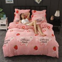 HKM-043923 Warm Double-sided Fleece Quilt Cover with Various Patterns and Sizes