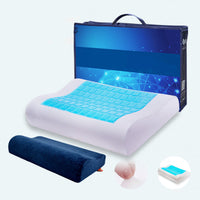 HKM-043987 Bamboo Cool Cervical Pillow with Memory Foam and Ice Silk in Various Colors