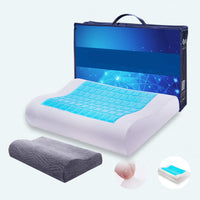 HKM-043987 Bamboo Cool Cervical Pillow with Memory Foam and Ice Silk in Various Colors
