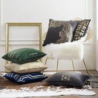 HKM-044051 Shimmering Gold Velvet Cushion Cover, 45x45cm, Thick and Soft for Home Decor