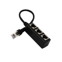 HKM-044115 RJ45 Ethernet Cable Splitter Adapter - 1 Male to 3 Female LAN Extension Cord