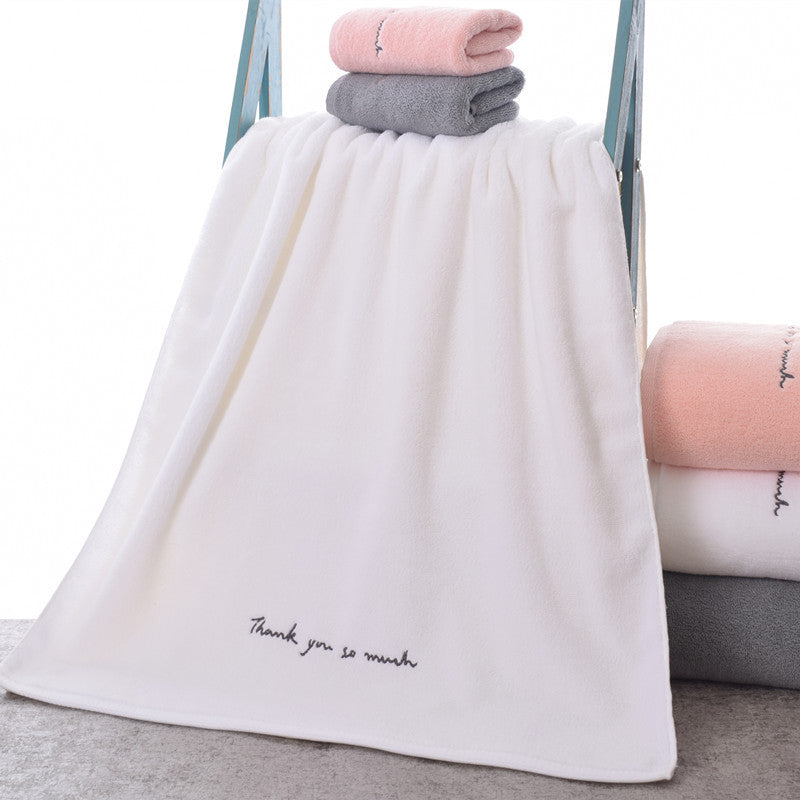 KTX-044499 Soft Cotton Couples Bath Towel - 150x70cm in Elegant Gray, Warm Pink, Pure White