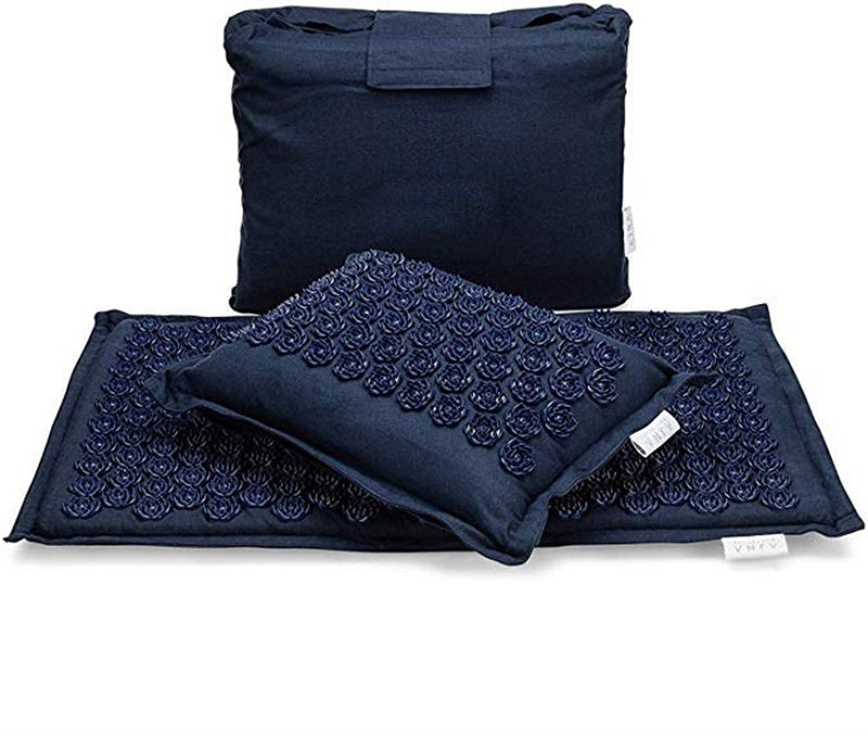 HKM-044755 Acupuncture Yoga Mat with Pillow and Carry Bag – Navy, Lime Green, Beige, Army Green, Purple