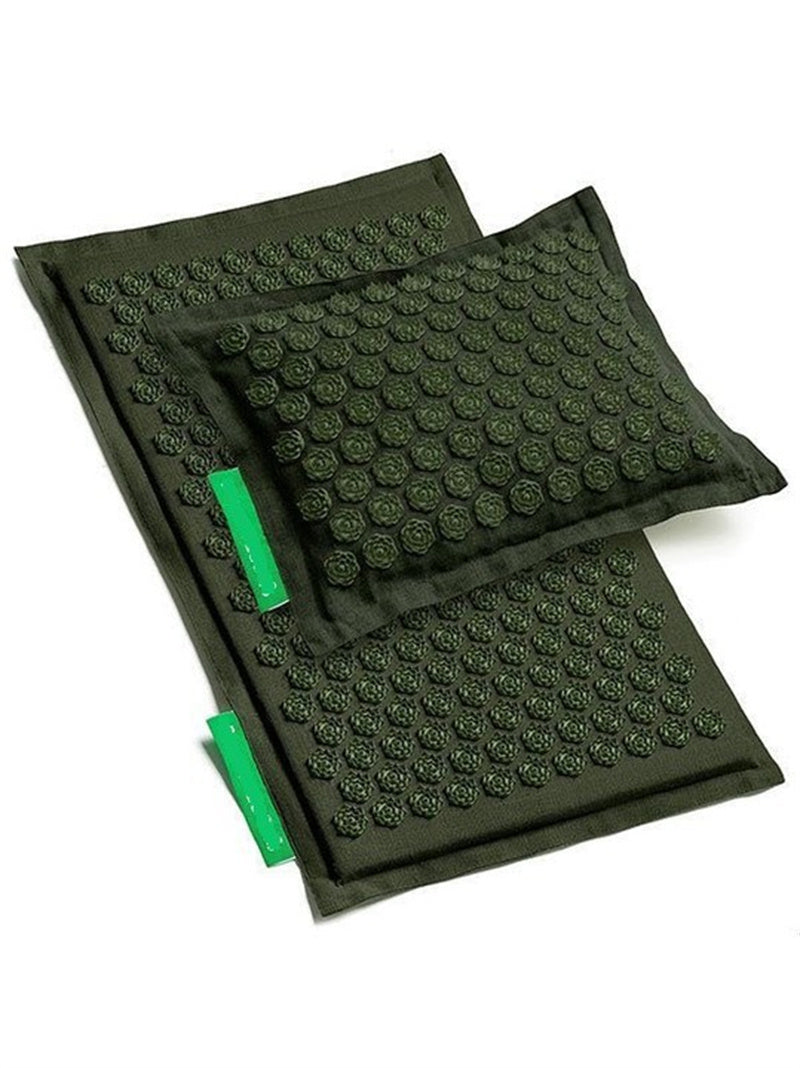 HKM-044755 Acupuncture Yoga Mat with Pillow and Carry Bag – Navy, Lime Green, Beige, Army Green, Purple