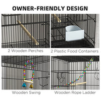 HKM-045011 Double Stackable Bird Cage on Wheels with Stand for Canaries and Small Birds