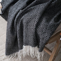 HKM-045075 Nordic Style Geometric Woven Sofa Blanket in Black - 127 x 170 CM Acrylic Material