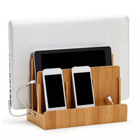 HKM-045139 Bamboo Weave Solid Wood Mobile Phone Stand - Artistic Decorative Holder for Home Use