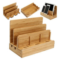 HKM-045139 Bamboo Weave Solid Wood Mobile Phone Stand - Artistic Decorative Holder for Home Use