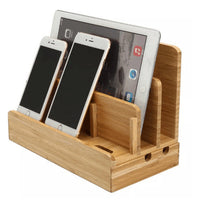 HKM-045139 Bamboo Weave Solid Wood Mobile Phone Stand - Artistic Decorative Holder for Home Use