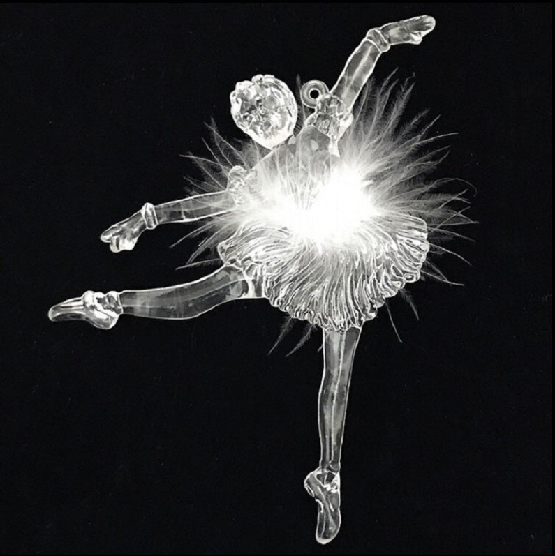 HKM-045203 Acrylic Christmas Tree Pendant - Dancing Girl Decorative Ornament 12cm
