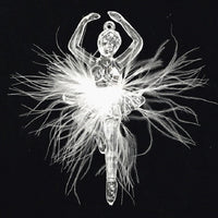 HKM-045203 Acrylic Christmas Tree Pendant - Dancing Girl Decorative Ornament 12cm