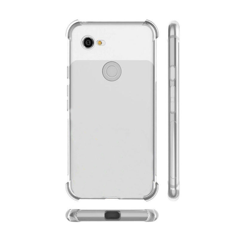 HKM-045331 Transparent Drop-Proof Soft Silicone Case for Google Pixel 4A, 4, 4XL, 3A, 3A XL, 3, 3XL, 2, 2XL, Pixel XL
