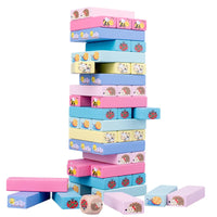 HKM-045651 Colorful Wooden Stacking Blocks Tumbling Tower Game for Kids 3+