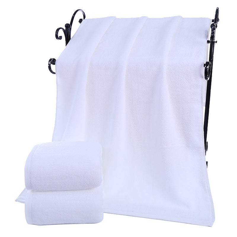 HKM-045651 Thick Cotton Bath Towel for Adults - Water-Absorbing, White, Soft and Durable