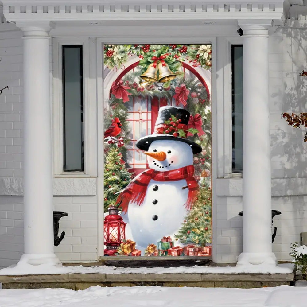 HKM-045843 Christmas Decorative Curtain - Customizable Hanging Background in Mixed Colors, Various Styles Available, 90x180cm