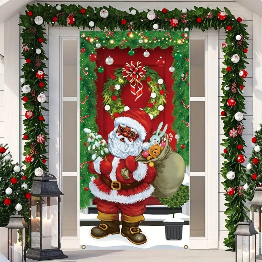 HKM-045843 Christmas Decorative Curtain - Customizable Hanging Background in Mixed Colors, Various Styles Available, 90x180cm