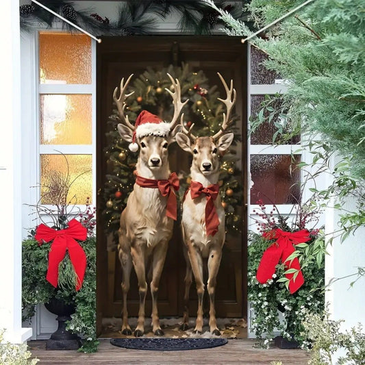 HKM-045843 Christmas Decorative Curtain - Customizable Hanging Background in Mixed Colors, Various Styles Available, 90x180cm