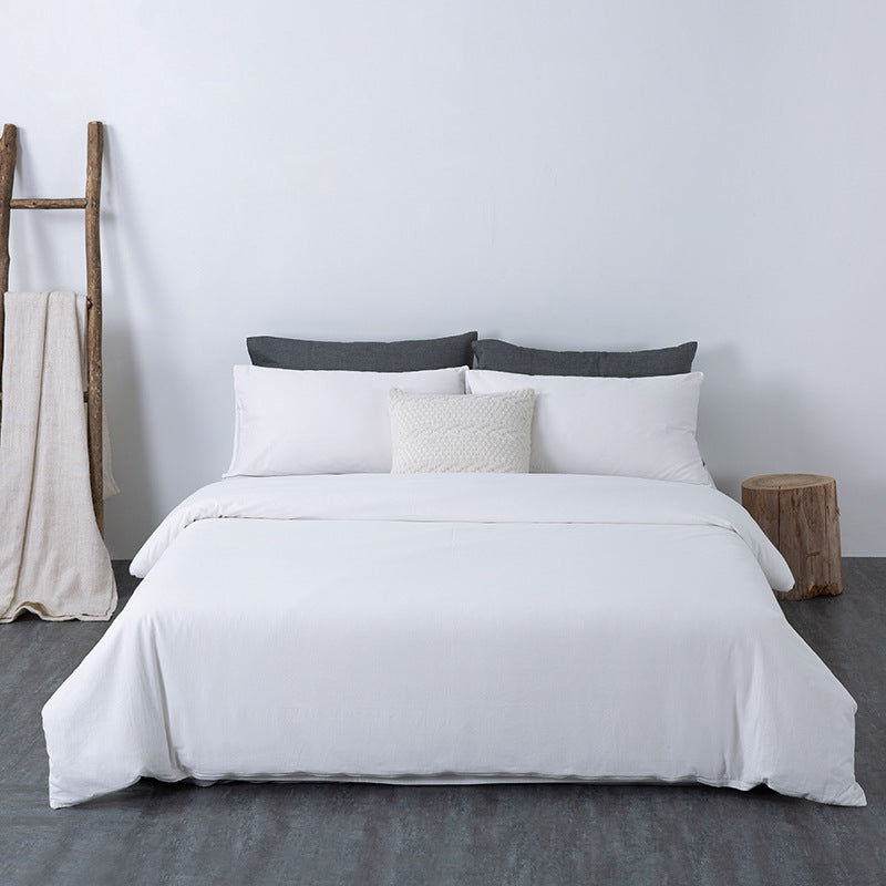 HKM-045907 Pure Cotton 4-Piece Bedding Set with Quilt Cover and Pillowcases for Multiple Bed Sizes