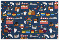 HKM-045907 Thick Cotton Cute Cat Print Fabric for Handmade DIY Projects - 100% Cotton, 110cm Wide