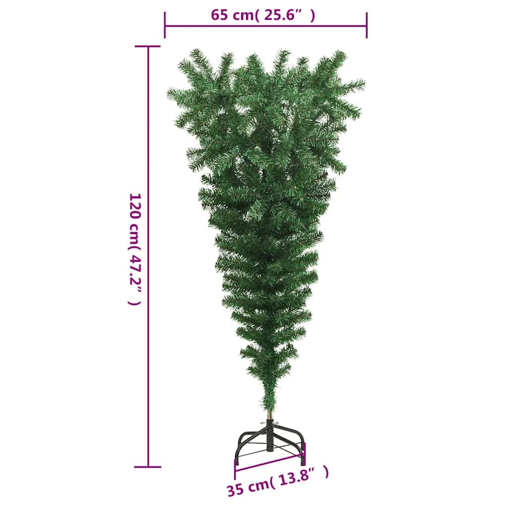 HKM-046035 Upside Down Artificial Christmas Tree with Steel Stand - 120 cm Height