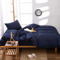 HKM-046227 Washed Cotton Four-Piece Quilt Cover Set for Various Bed Sizes