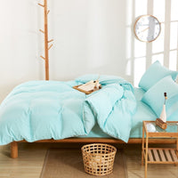 HKM-046227 Washed Cotton Four-Piece Quilt Cover Set for Various Bed Sizes